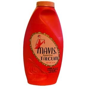 Mavis Superfine Talcum Body Powder Vivaudou Vtg Rose Plastic Art Deco Prop 50%